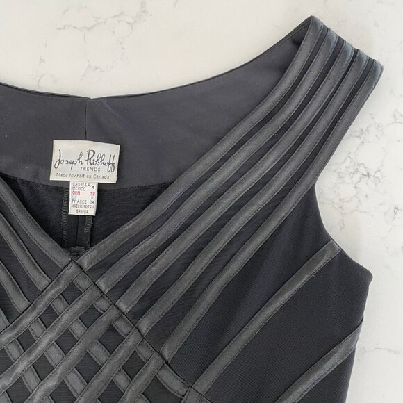 Joseph Ribkoff Trends Classic Slvless V Neck Lined Top Diamond Detail Blk Sz 4 - Picture 6 of 8